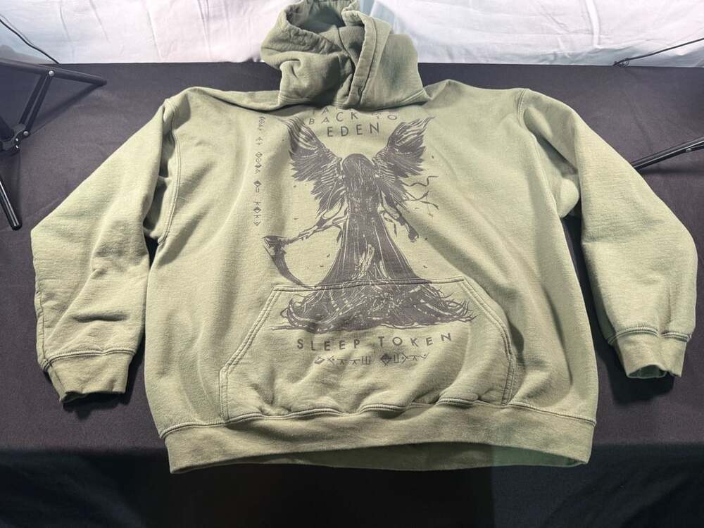 Sleep Token Take Me Back To Eden Hoodie 2XL Green Graphic Sweatshirt